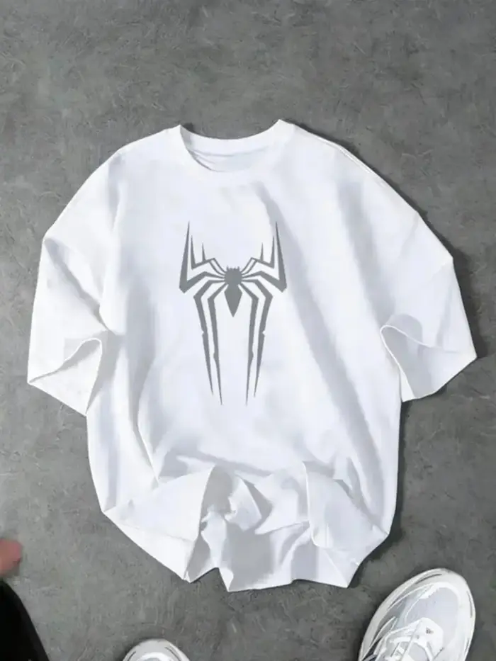 Nouveau t-shirt à manches courtes pour homme avec imprimé araignée, tendance mode, streetwear, t-shi