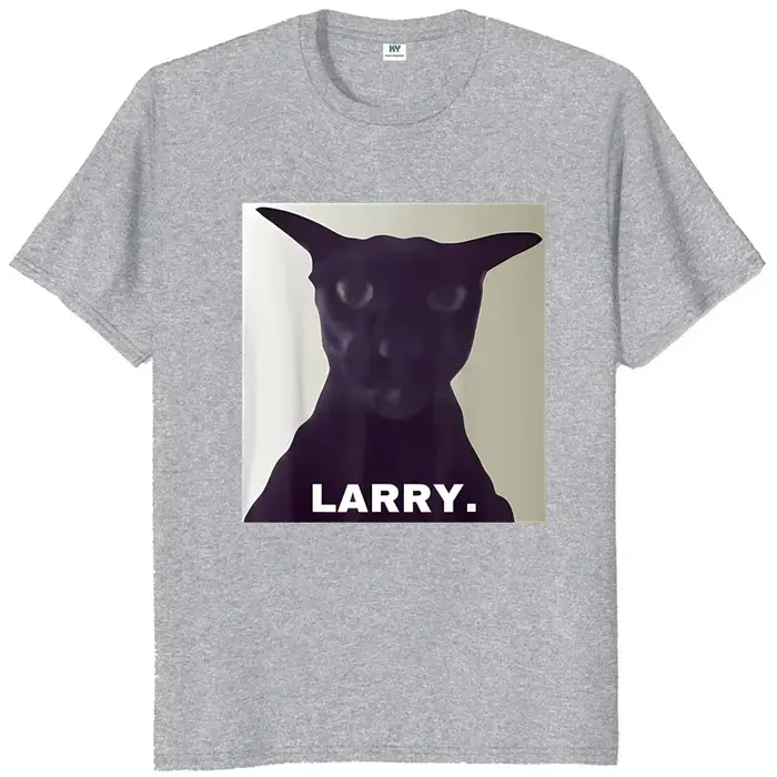 Evil Larry chat imprimé T-shirt hommes femmes Anime amant drôle décontracté ample Harajuku à manches courtes été col