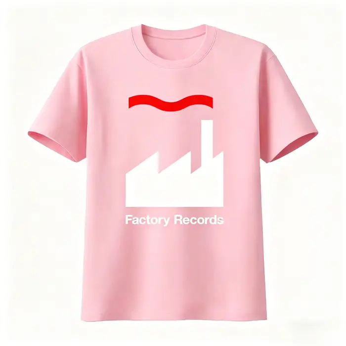 T-shirt Factory Records disponible en noir et blanc classiques