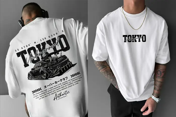 T-shirt à manches courtes pour hommes, imprimé avec des graphiques de voitures de course, coupe ampl