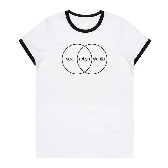 T-shirt Sexistential Ringer avec design Robyn, impression 3D, unisexe, streetwear, col rond, manches