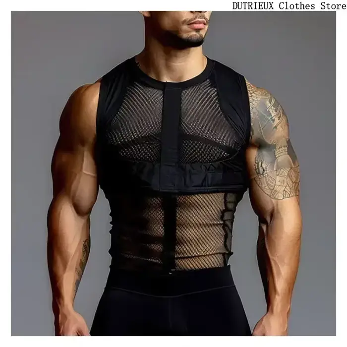 Gilet noir Punk de rue pour hommes