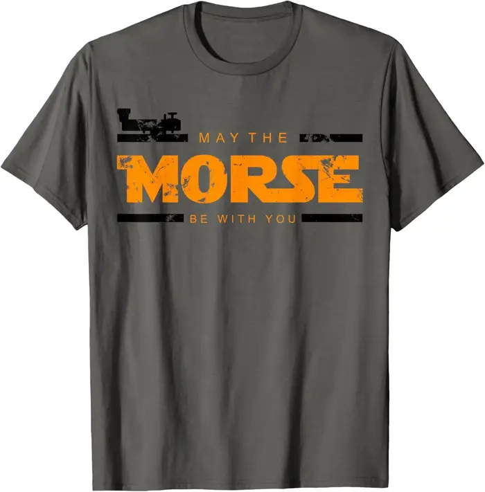 Code Morse May The Morse Be With You T-Shirt graphique en coton doux à manches courtes