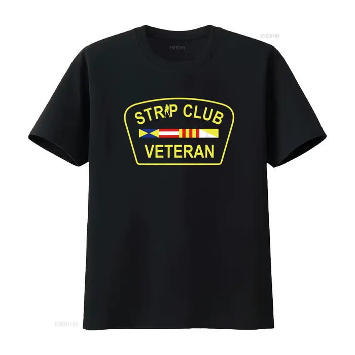 Strip Club Veteran T-shirt drôle vintage lavé graphique streetwear élégant étiré doux légèrement res