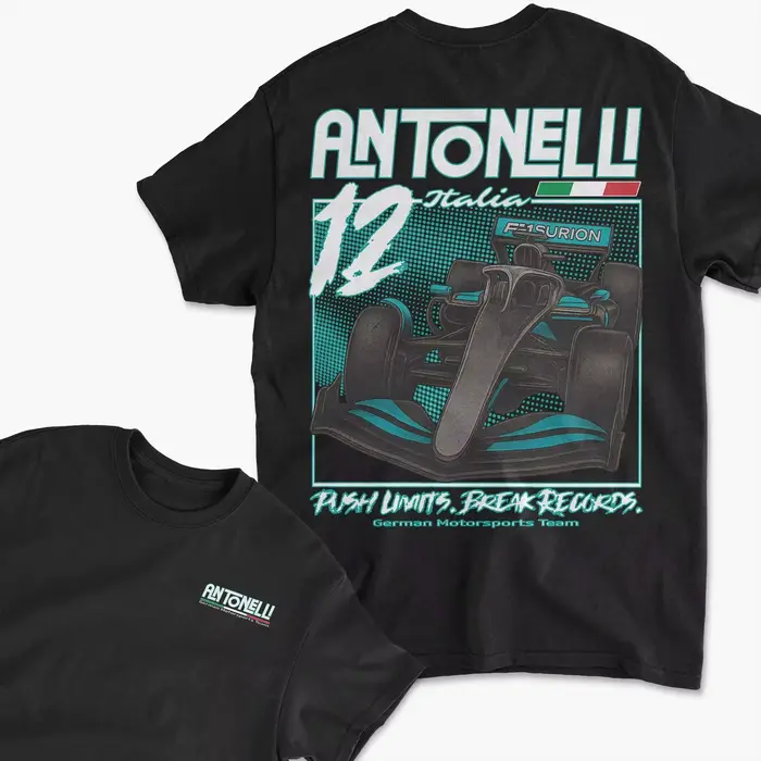 T-shirt unisexe 100% coton du champion du Grand Prix Kimi Antonelli, nouvelle collection été 2026, c