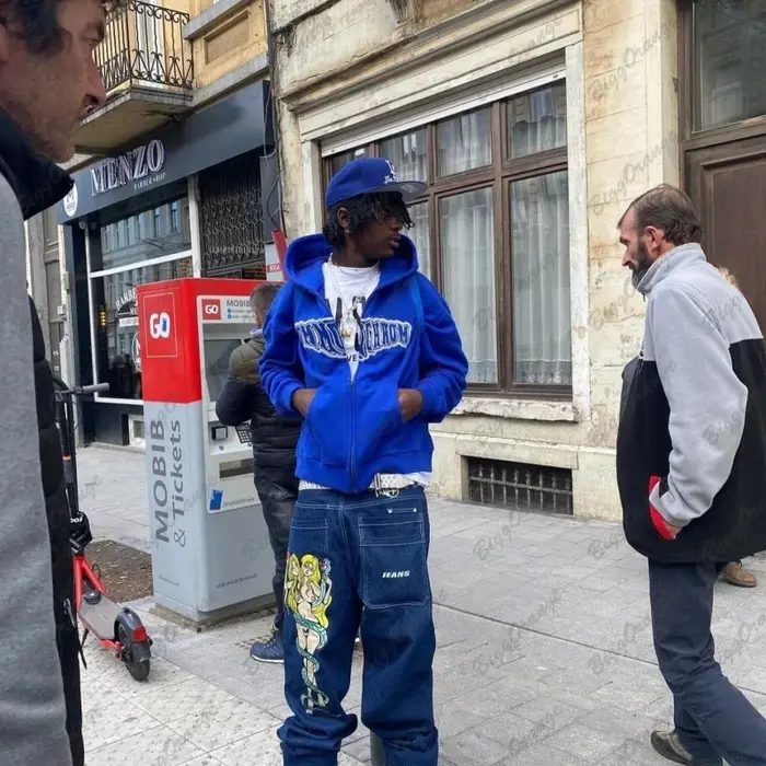 Sweat à capuche Y2k Hip Hop pour hommes et femmes