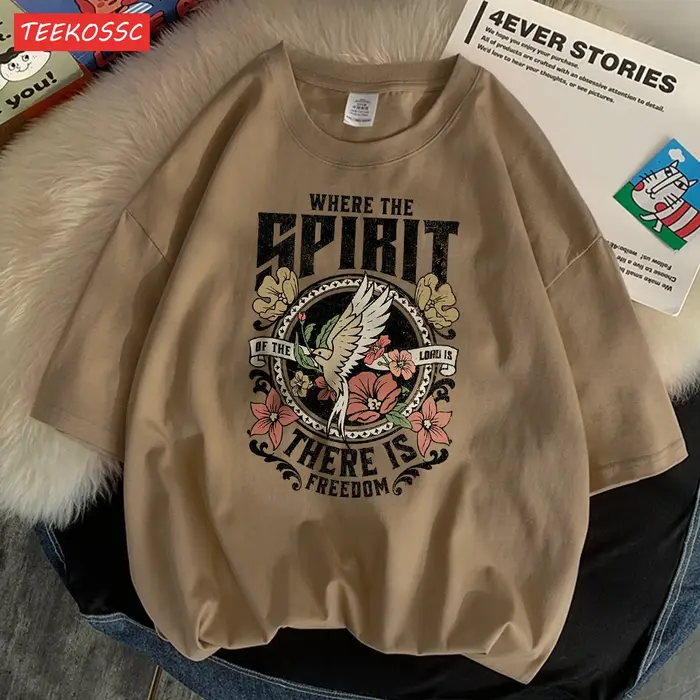 Où l'esprit il y a la liberté imprimé t-shirt pour hommes dessin animé Art t-shirts populaire coton