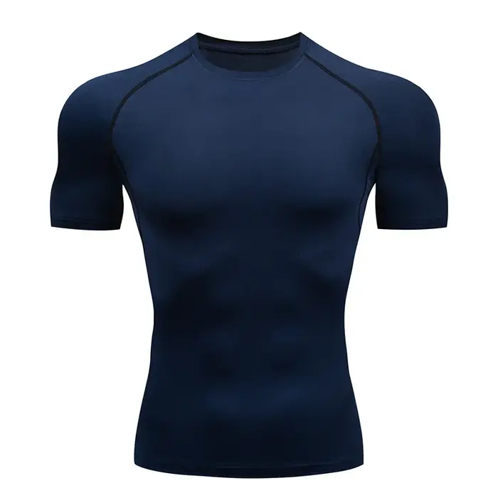 T-shirt à manches courtes pour hommes, séchage serré, évacuation de l'humidité musculaire, t-shirts 