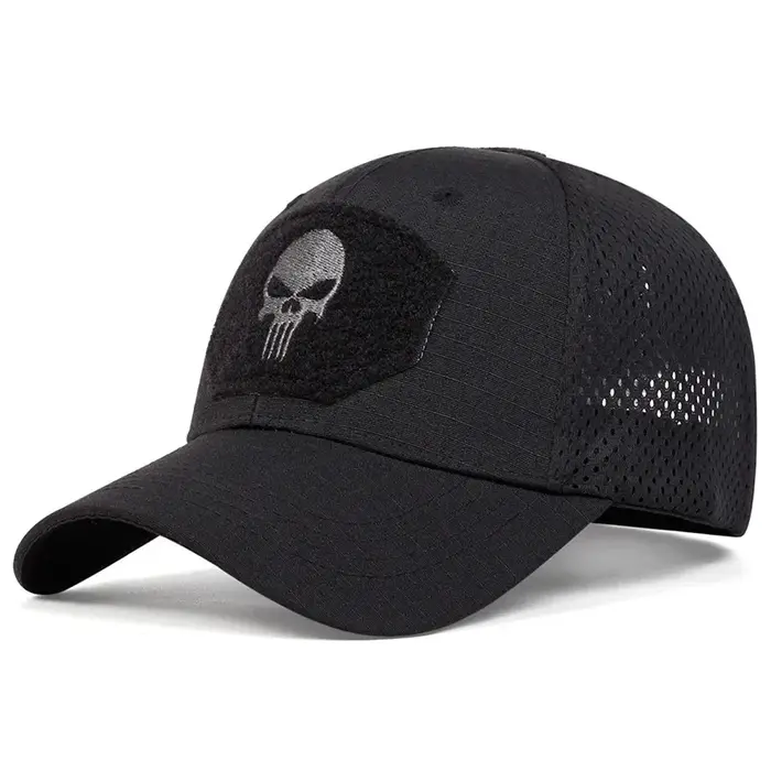 Casquette de Baseball respirante avec Patch brodé de crâne, chapeau décontracté réglable pour l'exté
