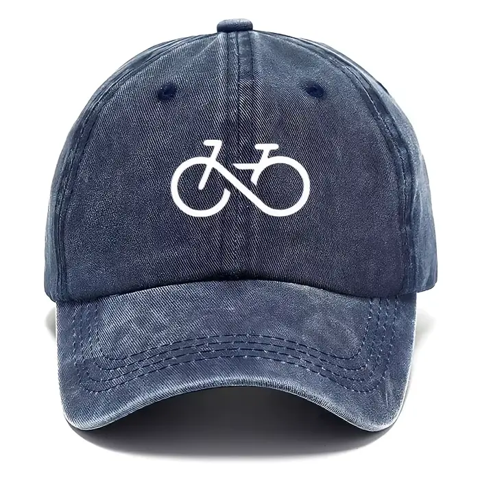 Casquette de baseball imprimée vélo vintage au design géométrique blanc pour la course