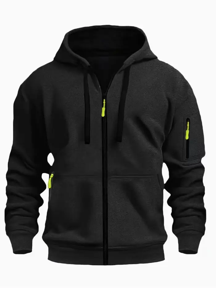 Nouvelle collection 2026 – Ensemble tendance pour homme : sweat à capuche zippé en polaire épaisse s