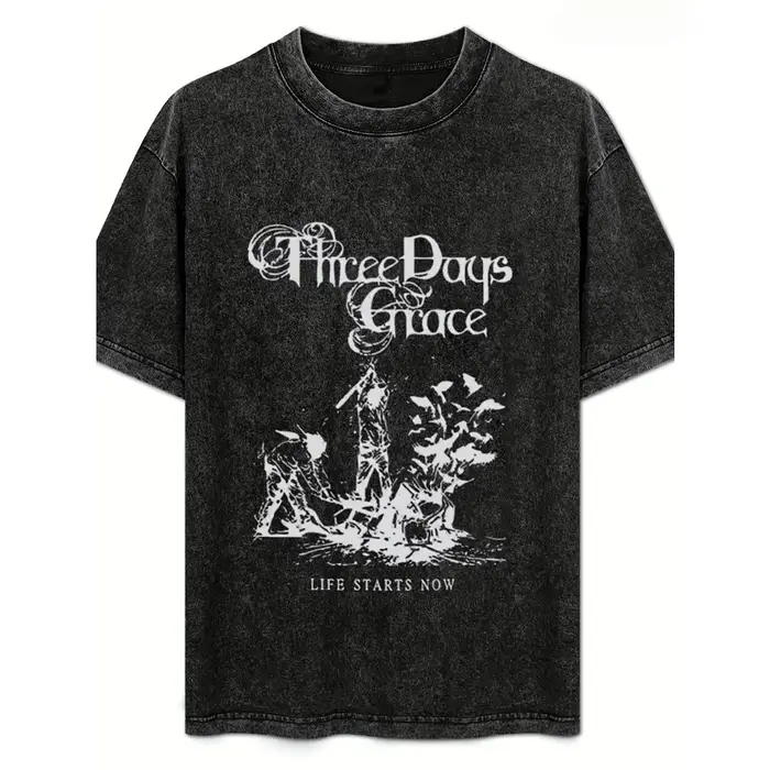 Rock Grace groupe de trois jours lavé nouveauté vêtements pour hommes t-shirt Homme graphique T-Shir
