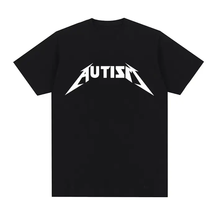 Autisme métal Rock Meme T-shirt hommes femmes mode Hip Hop manches courtes surdimensionné T-shirts é