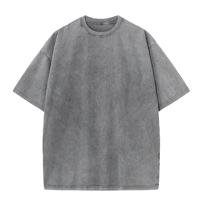 T-shirt d'été pour hommes 230G coton lourd Vintage lavé T-Shirts surdimensionné à manches courtes en