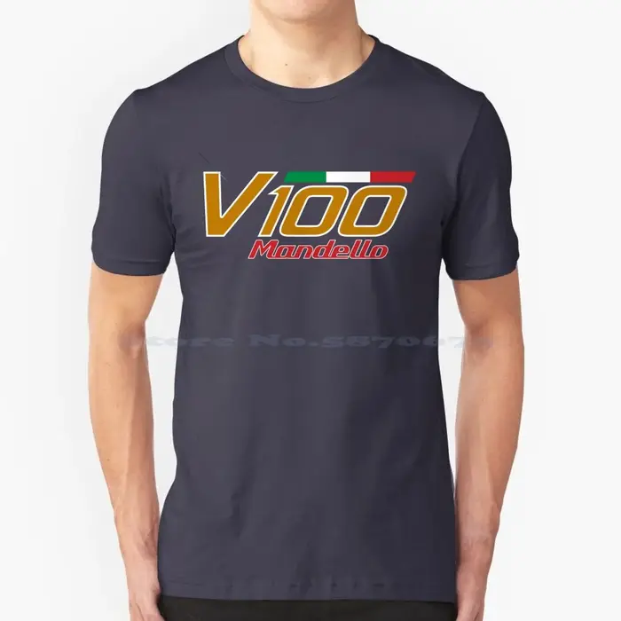 T-shirt Mandello V100 pour moto, 100% coton, moto Guzzi, vélo italien