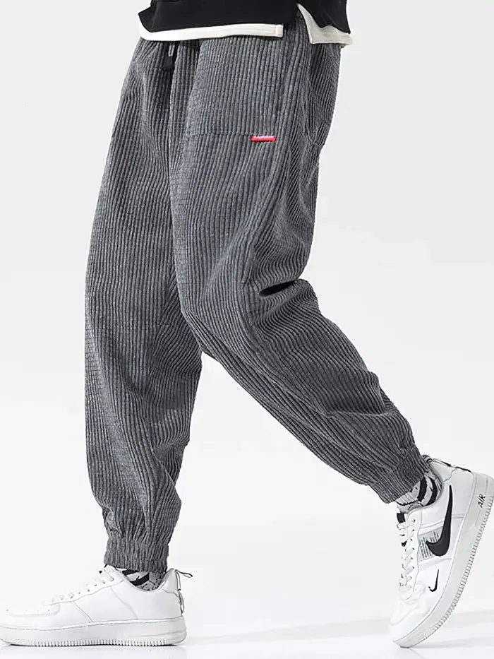 Baggy velours côtelé survêtement pantalon hommes Tech polaire pantalons de survêtement homme automne