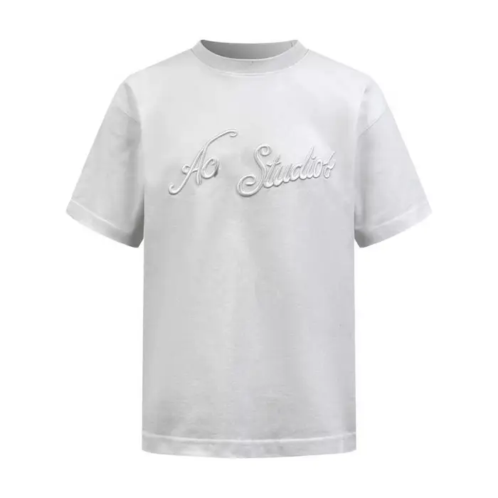 T-shirt unisexe en coton biologique avec logo brodé 3D