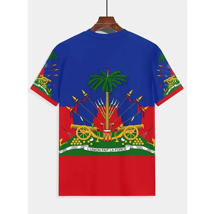 T-shirt 3D décontracté pour homme d'Haïti