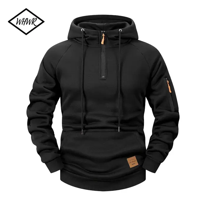 Sweat à capuche pour hommes, mode sport décontractée, rétro Harajuku, manches longues, fermeture écl