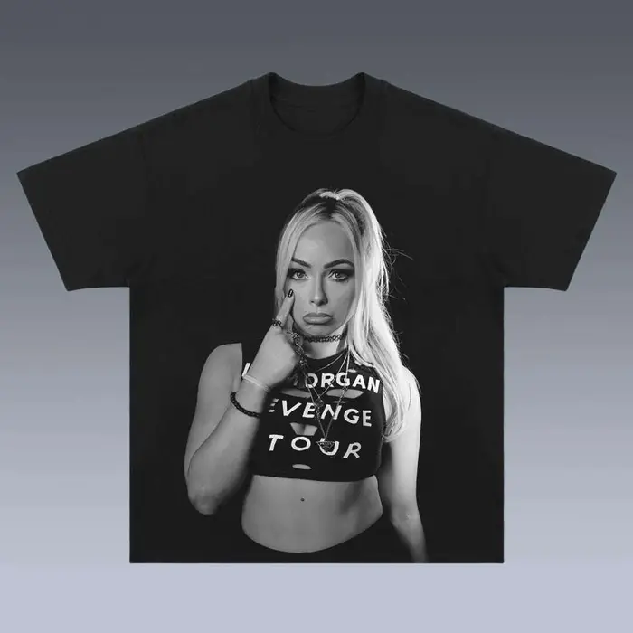 T-shirt à manches courtes en coton pour hommes et femmes, imprimé vintage, Liv Morgan "Revenge Tour"