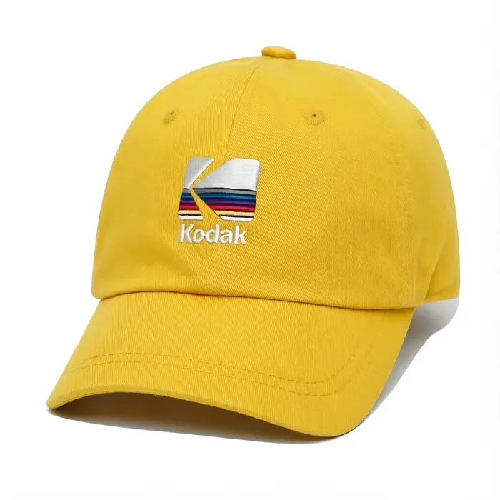 Casquette de baseball noire Kodak avec logo rétro, logo brodé de marque vintage décontracté, casquet