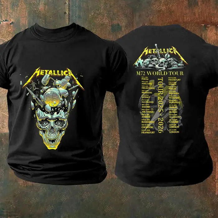 T-shirt Metallo M72 2026 World Tour Unisexe en Coton Style du 21ème Siècle T-shirts Populaires pour 