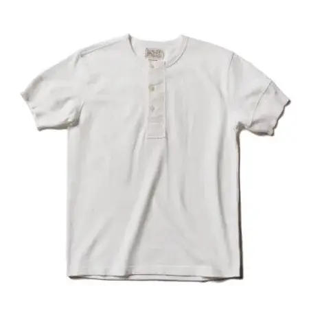 BlearSON Henley-T-Shirt à Manches Courtes pour Homme, en Coton, Slim Fit, Vintage, Décontracté, Docu