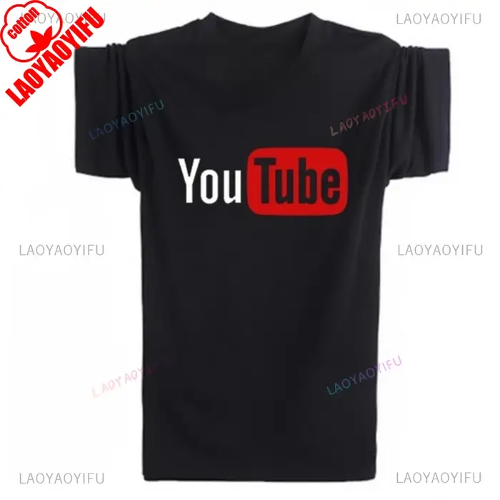2024 YouTube Logo imprimé dame T-shirts marque Modal hauts décontracté personnalisé mâle à manches c