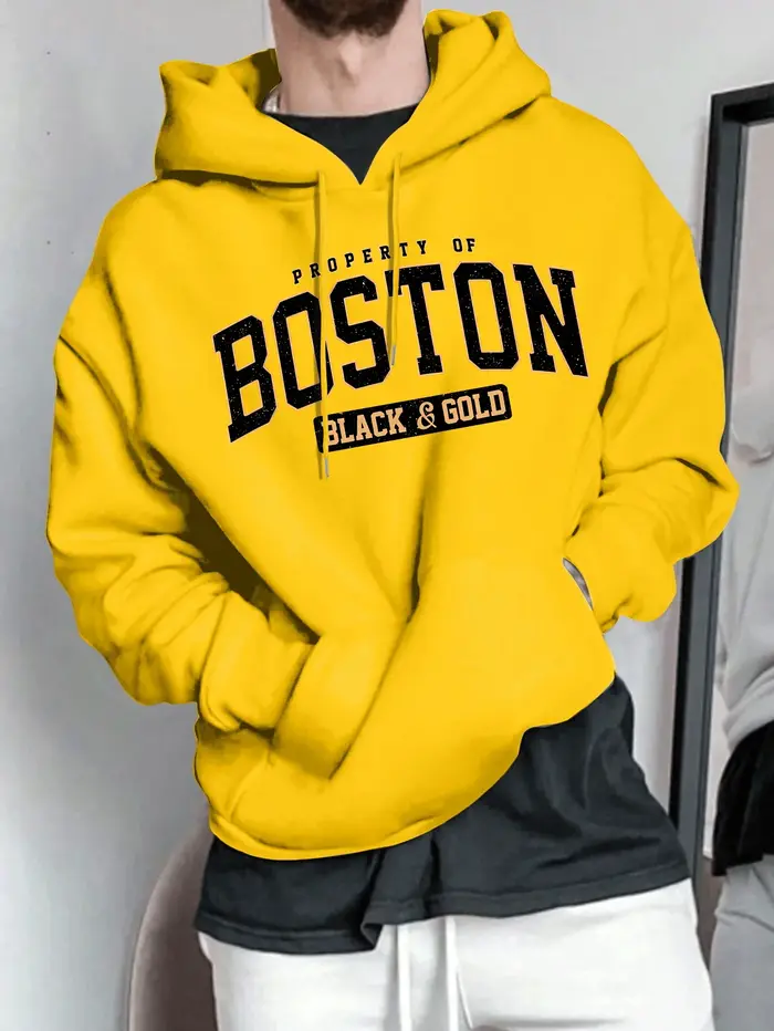 Sweat à capuche pour homme inspiré de la mode parisienne avec imprimé géométrique et poche kangourou