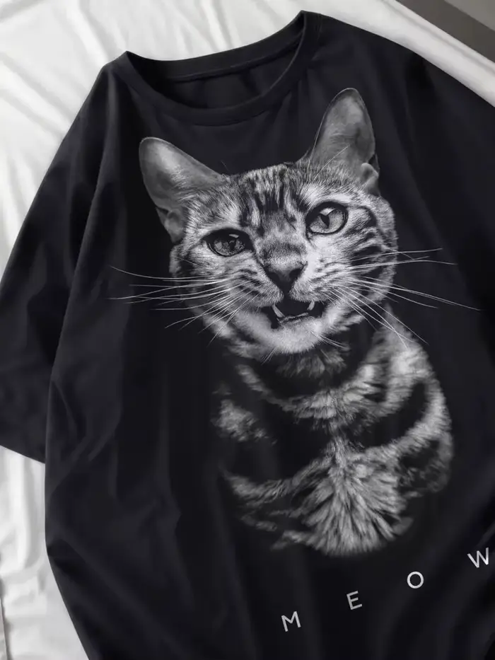 Doberman T-Shirts femmes chien imprimé hauts été col rond surdimensionné