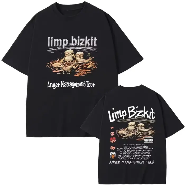 T-shirt Limp Bizkit Anger Management Tour, style vintage délavé, merch de groupe rock des années 90,