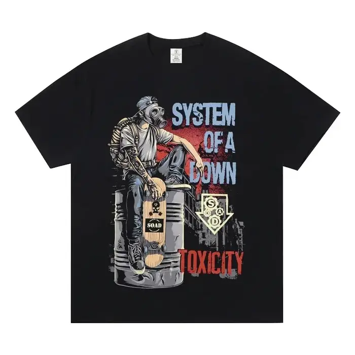 T-shirt à manches courtes du groupe System of A Down, T-shirt unisexe décontracté pour femmes et hom
