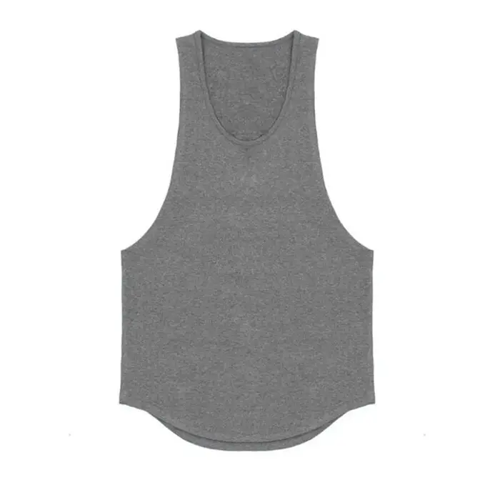 T-Shirt sans manches en coton respirant pour hommes, vêtements d'entraînement de musculation, de cou