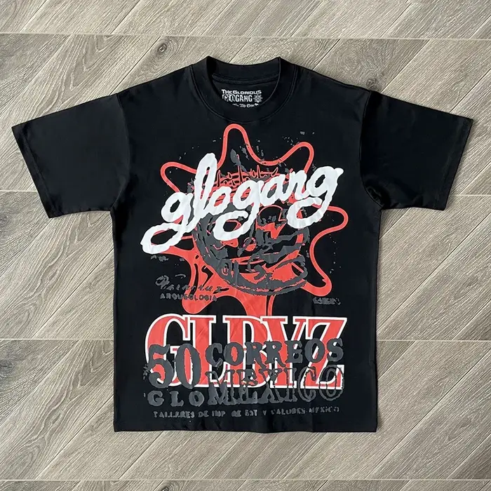 T-shirt à manches courtes en coton pour hommes et femmes, T-shirt de dessin animé, Glo Gang Boyz