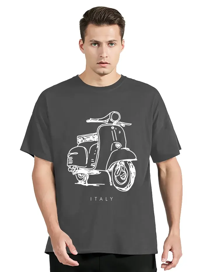 T-shirt de scooter à manches courtes vintage pour hommes