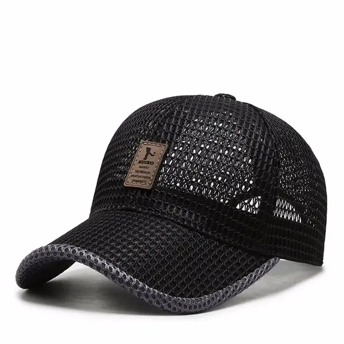 Casquettes de baseball unisexes réglables noires pour l'été, casquettes de sport, casquettes de pêch