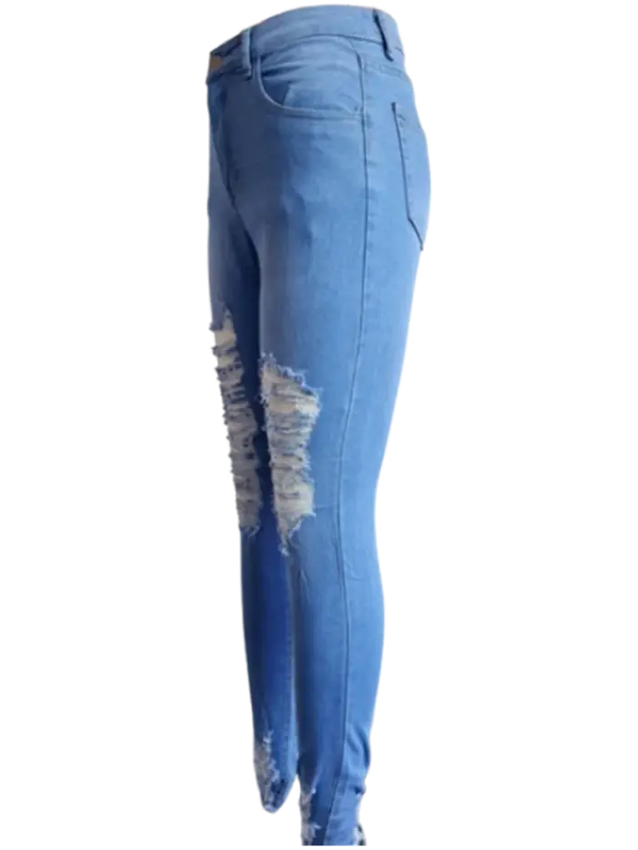 Pantalon déchiré à poches pour femmes
