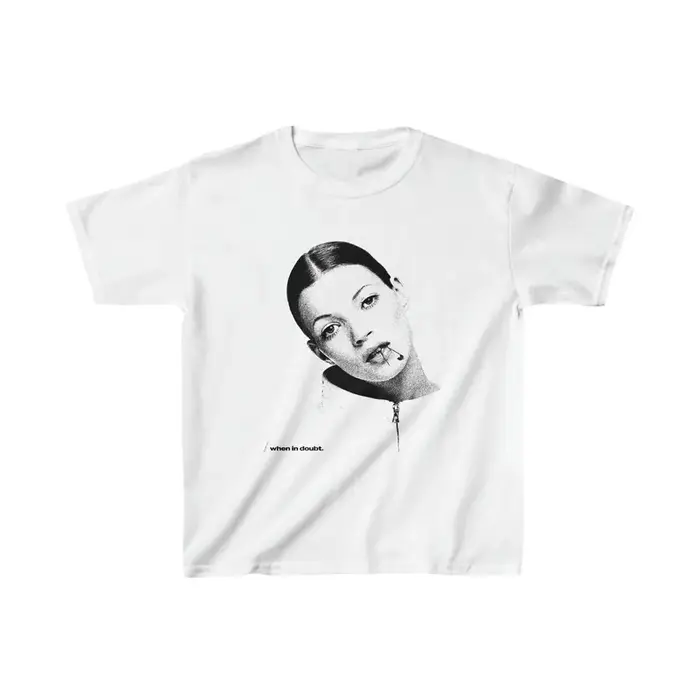 T-shirt graphique Kate Moss pour femmes et hommes, t-shirt en coton de supermodèle des années 90, de