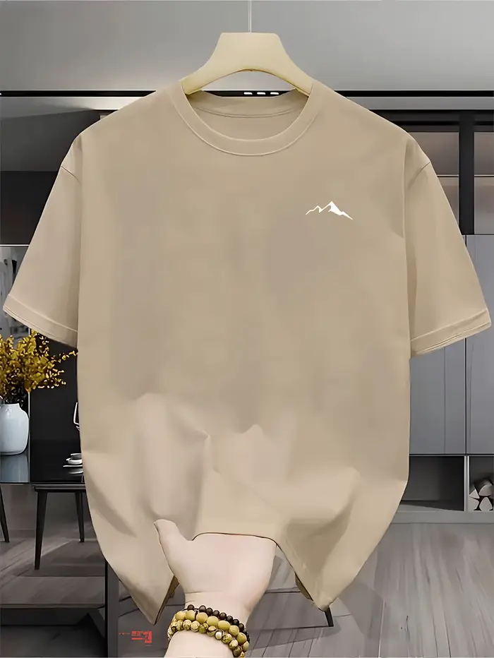 Nouveau T-shirt à col rond au toucher naturel