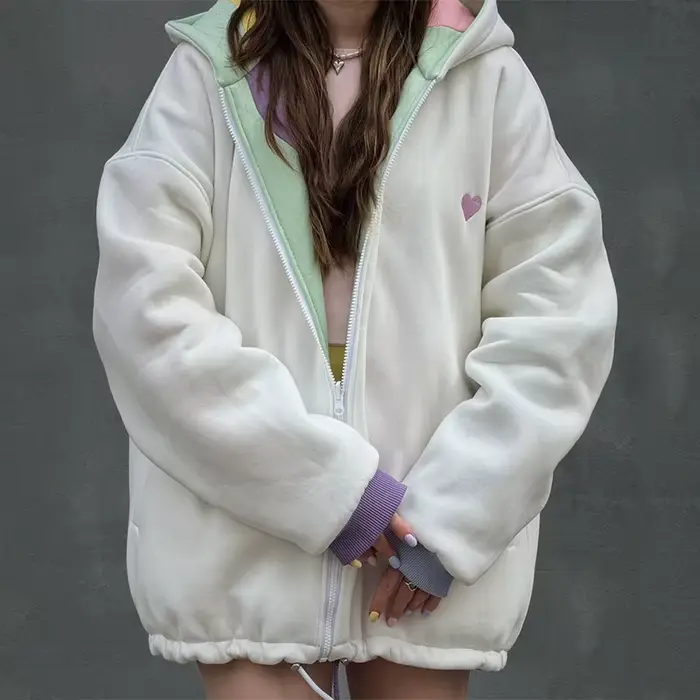 Sweat-shirt à capuche et manches longues pour femme