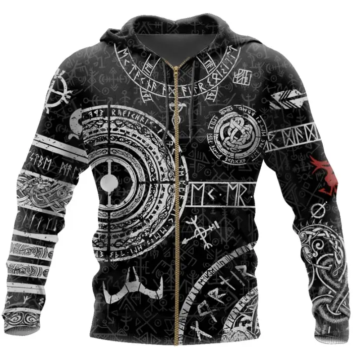 Mjolnir Odin tatouage 3D imprimé hommes sweats à capuche Harajuku mode sweat