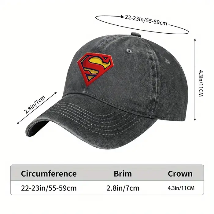 Casquette de baseball délavée avec imprimé Superman DC