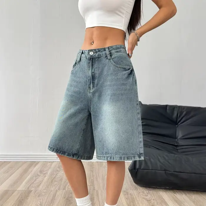 Shorts en jean Bermuda pour femme