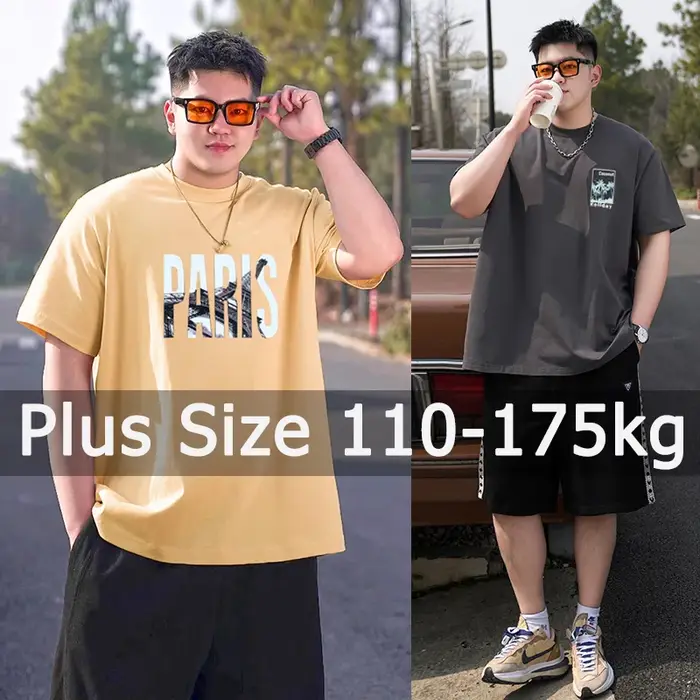 Hommes surdimensionné t-shirt imprimé t-shirts populaires grande taille 110-175kg 5XL 6XL 7XL