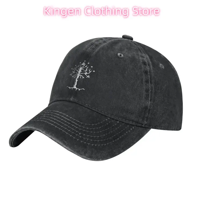 L-Lords Of The R-Rings Arbre de Gondor Casquettes de baseball de style unisexe Chapeaux en coton en détresse Casquette