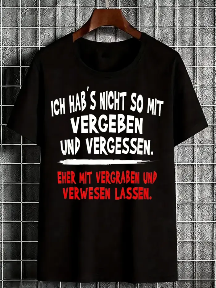 T-shirt pour homme avec motif humoristique et lettres, style streetwear décontracté, coupe oversize,