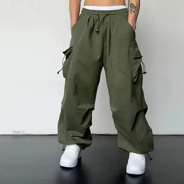 Pantalon cargo vintage pour homme avec cordon de serrage