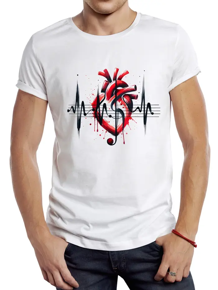 T-shirt humoristique avec cœur rouge pour homme et femme