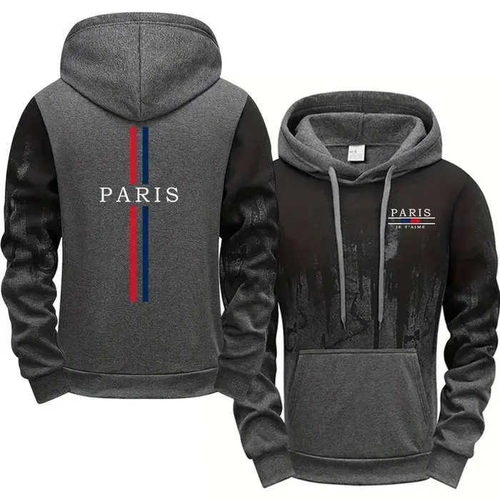 Nouvelle Arrivée 2026 – Sweat à Capuche Homme Imprimé Paris – Qualité Supérieure – Décontracté Quoti