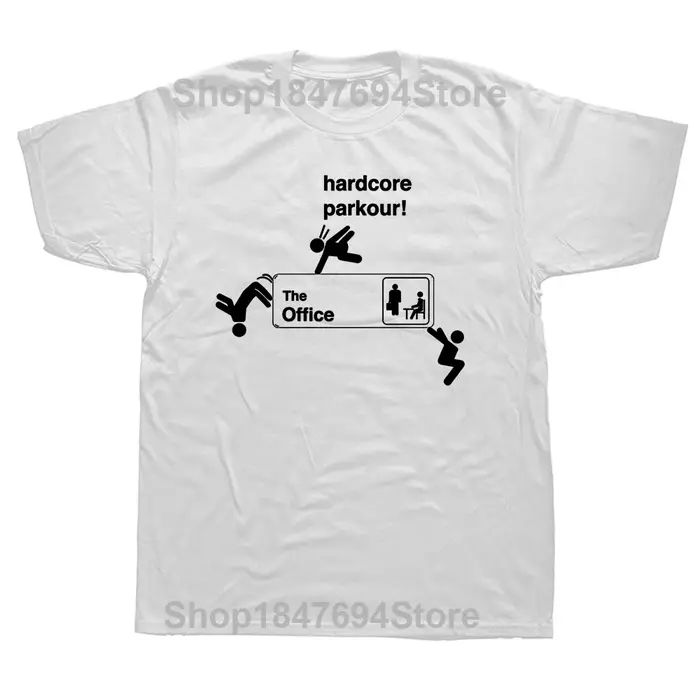 T-shirt manches courtes homme, streetwear, estival et humoristique, en coton, avec parkour, pour le 